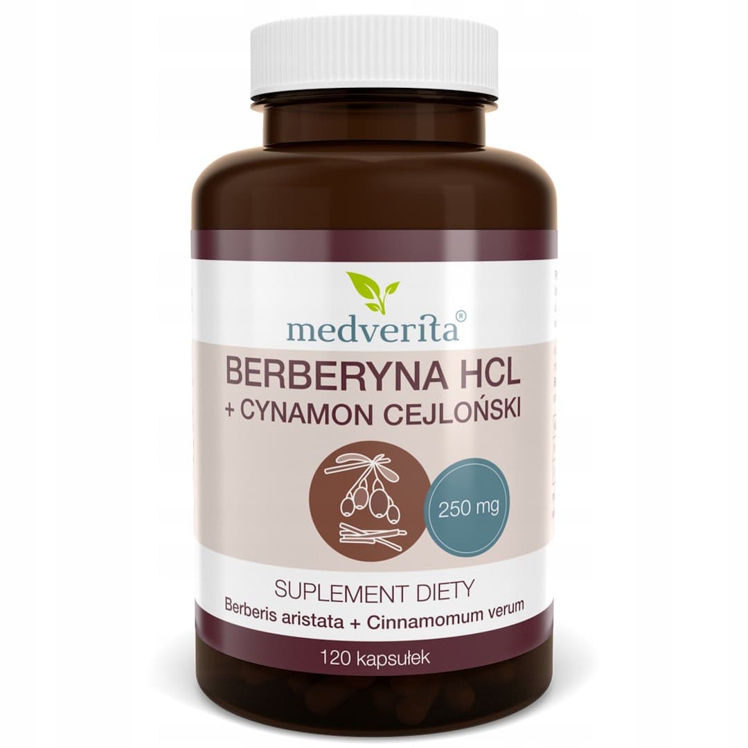 Medverita - Berberine HCL + Ceylon Cinnamon - 120 Caps – Medverita förpackning