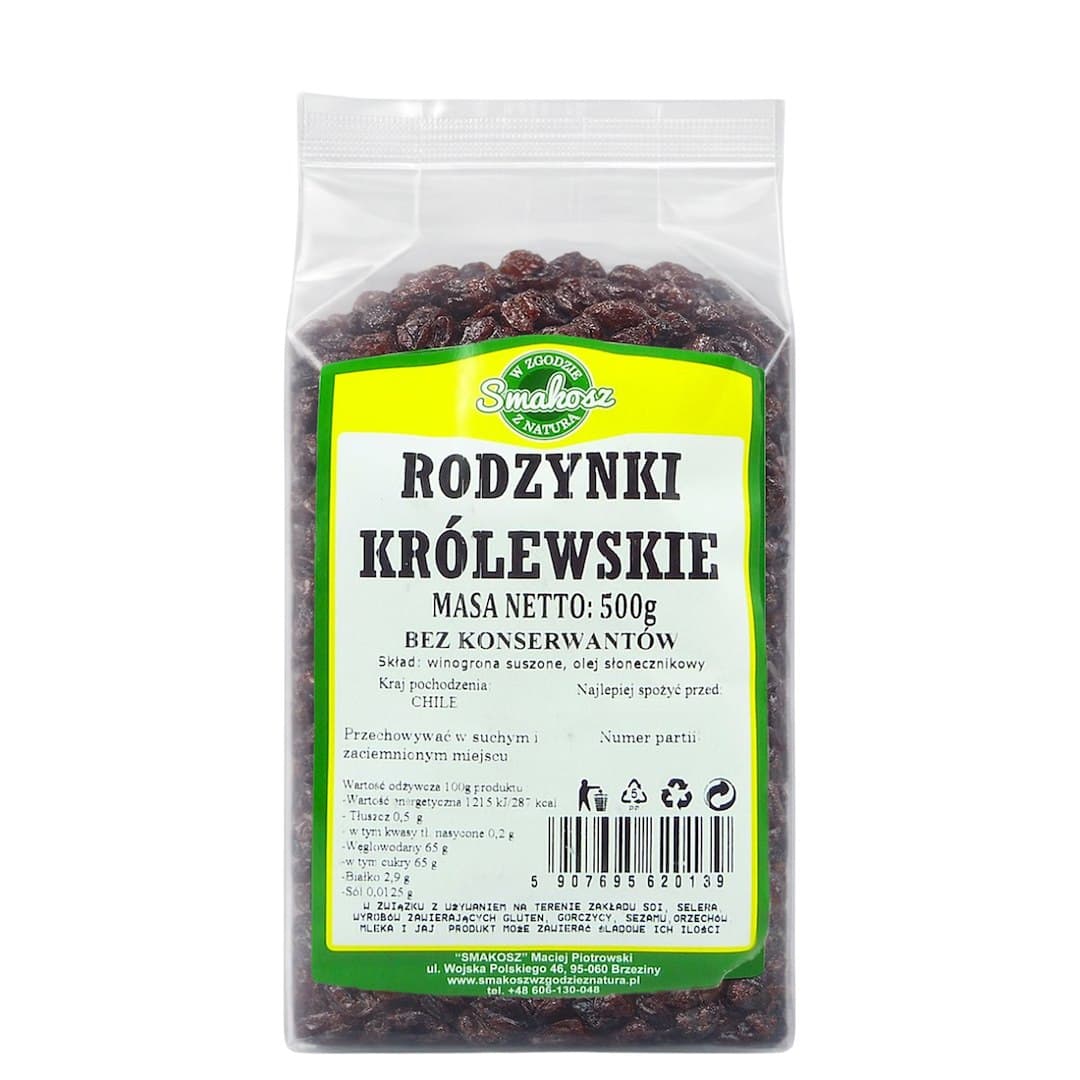 Smakosz - Royal Raisins - 500g – Smakosz förpackning