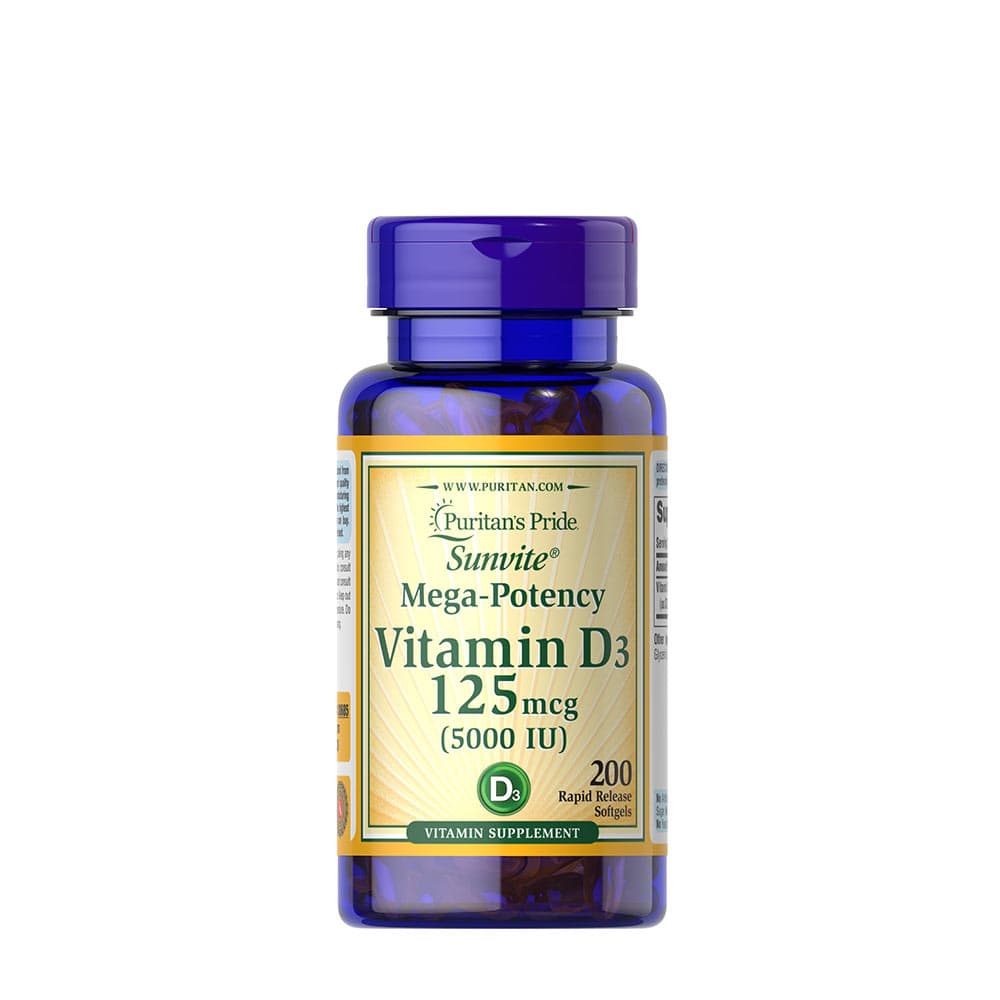 Puritan's Pride - Vitamin D3 5000IU – Puritan's Pride förpackning