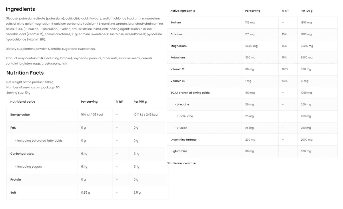 OstroVit - Sitruuna-Minttu - 500g