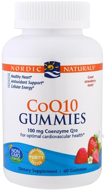 Nordic Naturals - CoQ10 Gummies, 100mg Strawberry - 60 Gummies – Nordic Naturals förpackning
