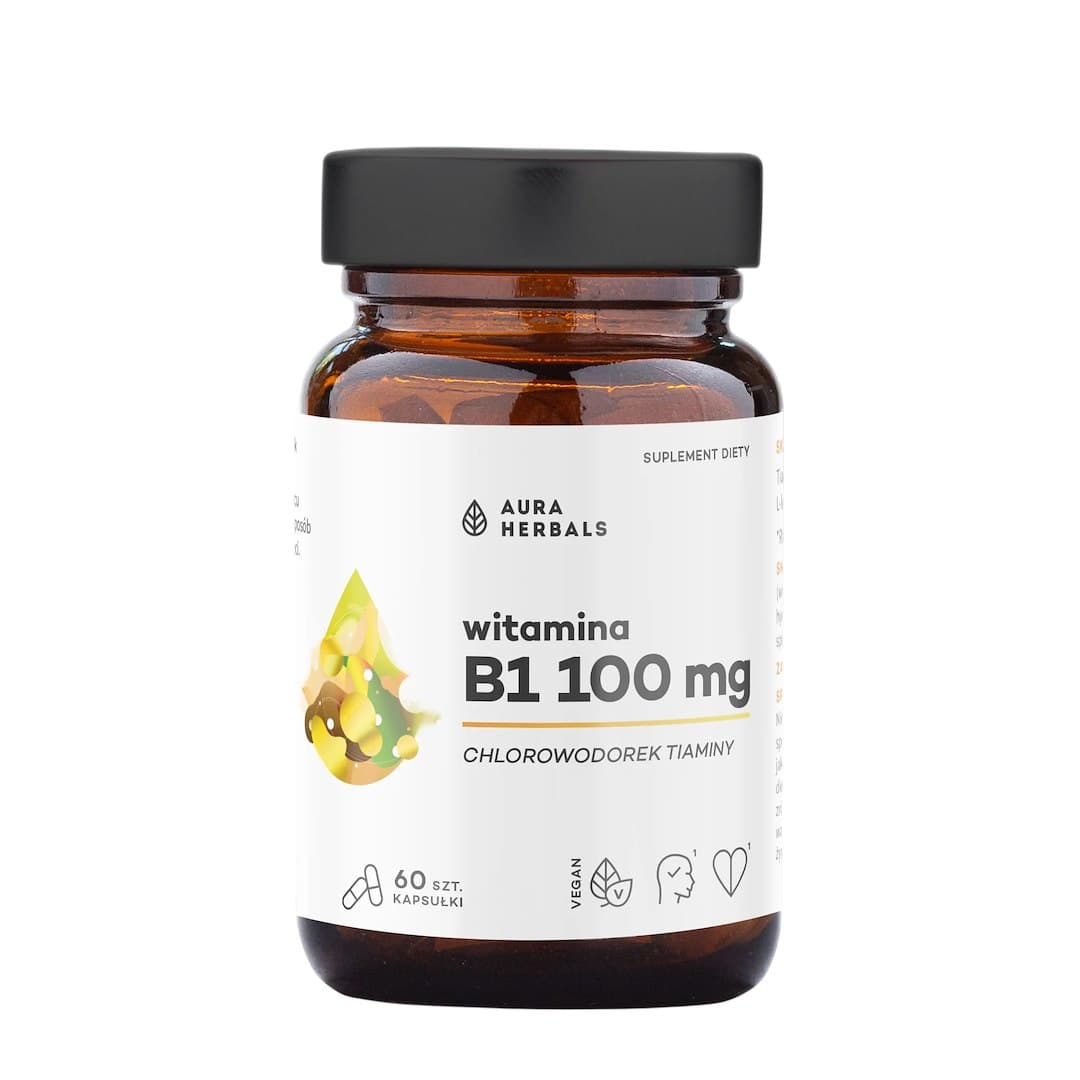 Aura Herbals - Vitamin B1 100mg – Aura Herbals förpackning