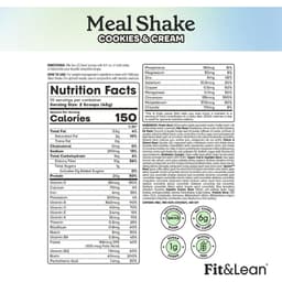 Fit & Lean - Fit&Lean Meal Shake, Cookies & Cream - 453g