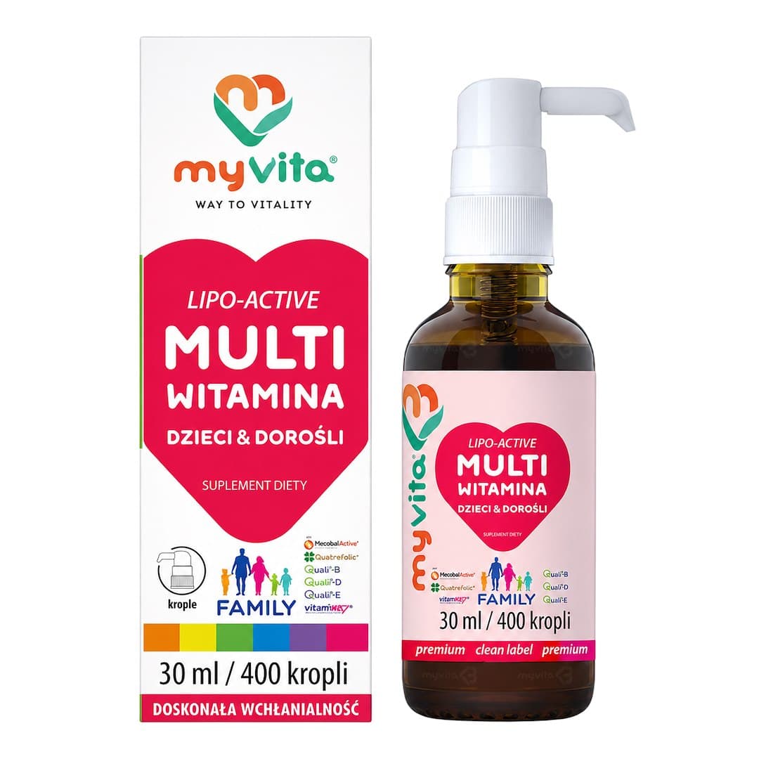 Myvita - Lipo-Active Multi Vitamin - 30ml / 400 Drops – MyVita förpackning
