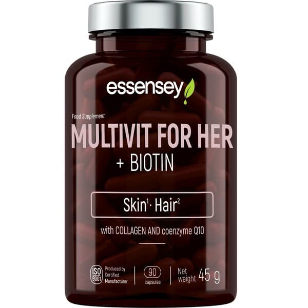 Essensey - Multivitamin For Her + Biotin - 90 Caps – Essensey förpackning