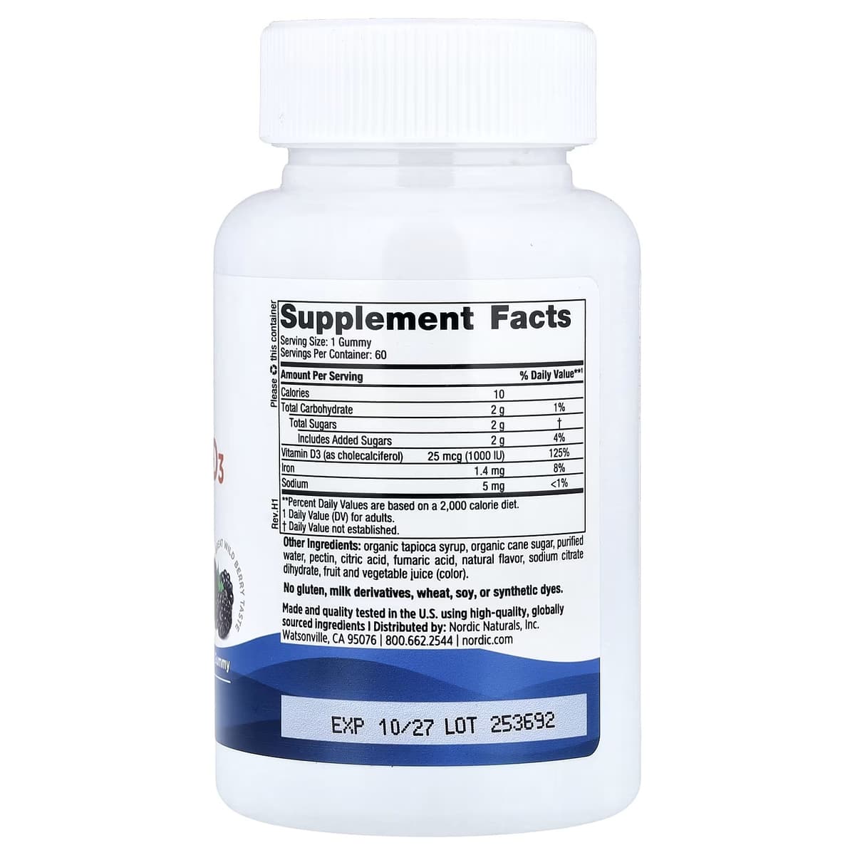 Nordic Naturals - 1000IU Wild Berry - 60 Gummies