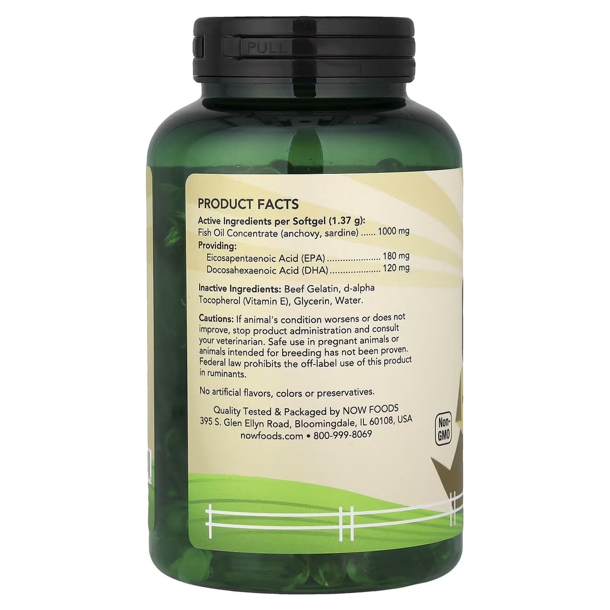 NOW Foods - Omega-3-tuki lemmikeille - 180 Kapselia