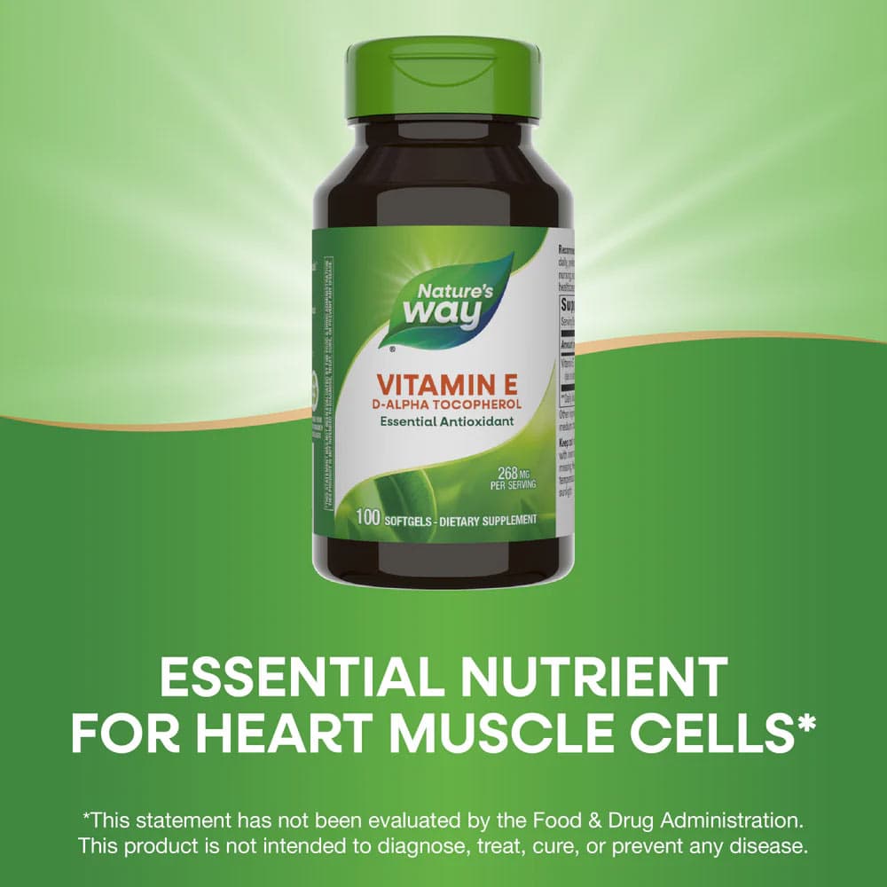 Nature's Way - Vitamin E D-Alpha Tocopherol - 100 Sgels