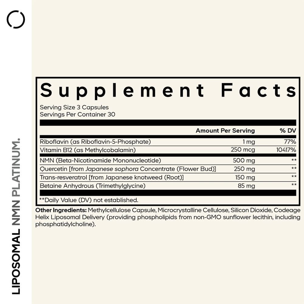 Codeage - Liposomal NMN Platinum - 90 Vegetable Capsules