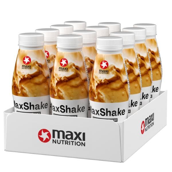 MaxiNutrition - MaxShake proteinmilkshake - Kaffe, 12 × 330 ml – MaxiNutrition förpackning