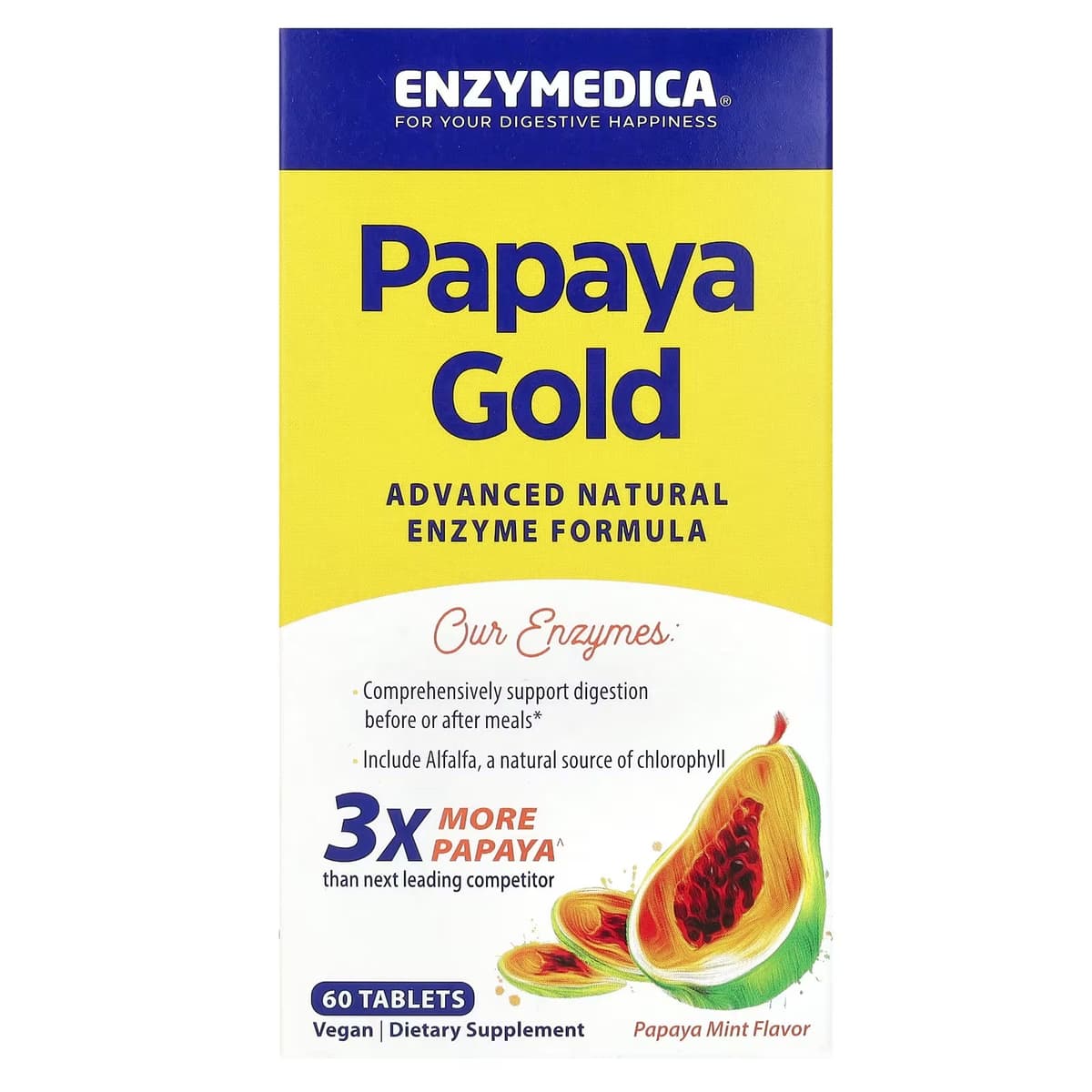 Enzymedica Papaya Gold - Papaya Mint - 60 Tabs