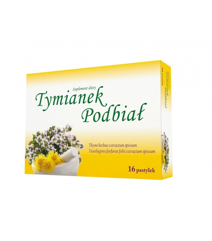 Nord Farm - Thyme and Coltsfoot - 16 pastylek (16 lozenges) – Nord Farm förpackning