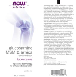 NOW Foods - Glucosamine MSM & Arnica Liposome Lotion - 237ml