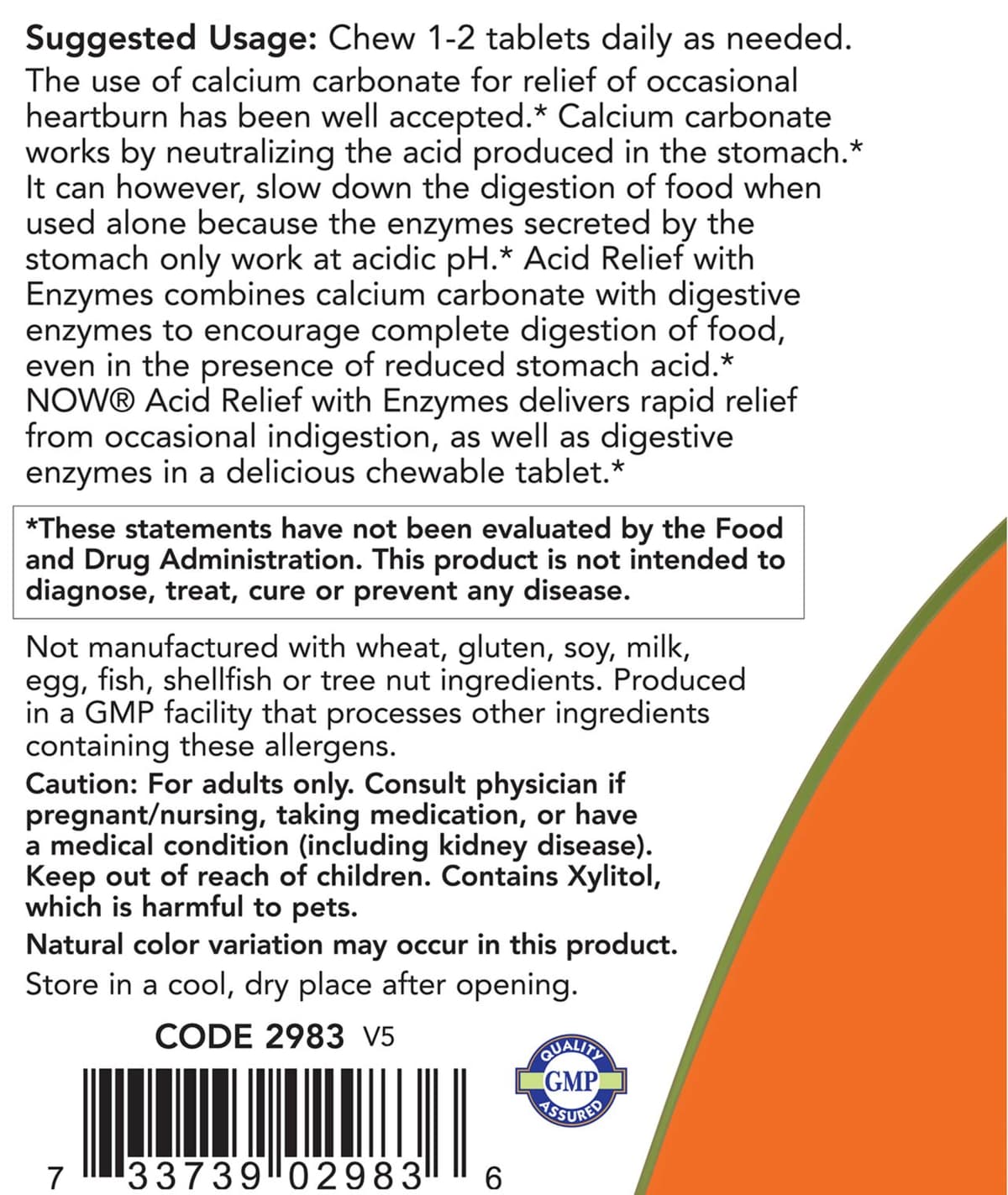NOW Foods - Acid Relief With Enzymes - 60 Gummies (KORT DATUM 2026-11-30)