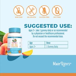 Maryruth'S K2 + D3 Calcium Gummies - Peach Mango Apricot - 60 Gummies