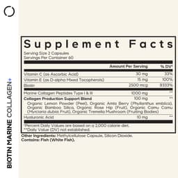 Codeage Biotin Marine Collagen - 120 Vcaps - 120 Vegetabilske Kapsler