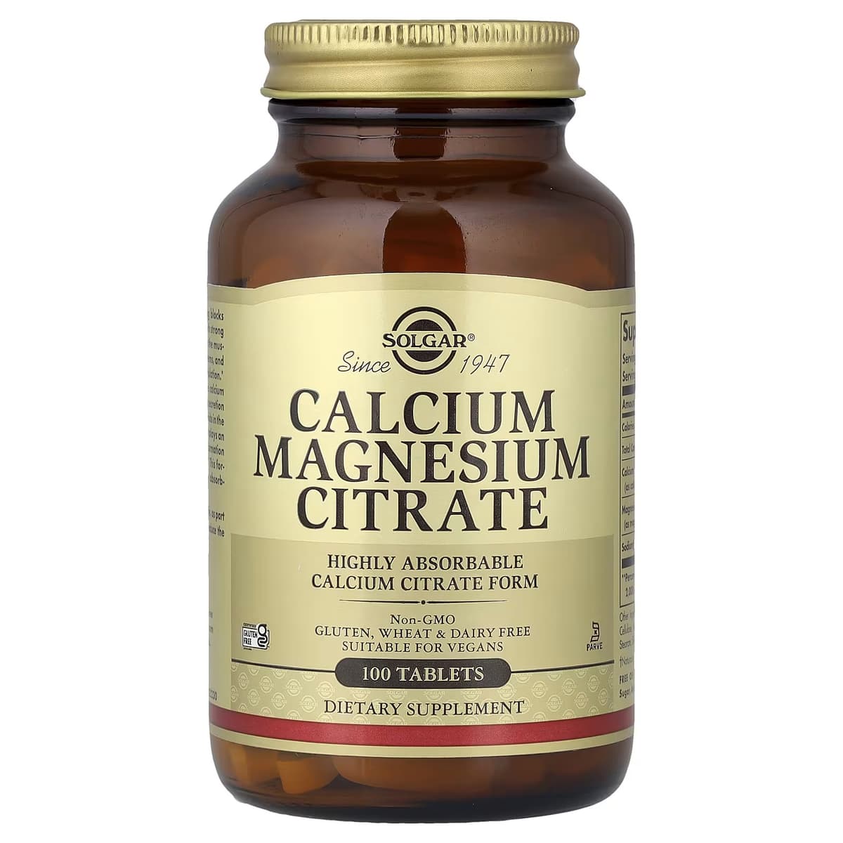 Solgar - Calcium Magnesium Citrate - 100 Tabs