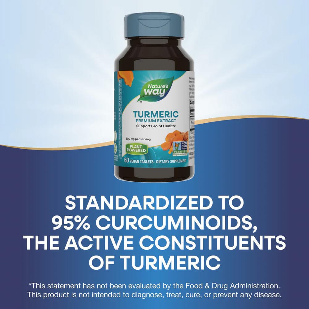 Nature'S Way - Gurkemeja Premium Ekstrakt - 60 Veganske Tabletter