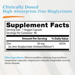 Doctor's Best - High Absorption Zinc Bisglycinate - 90 Vcaps
