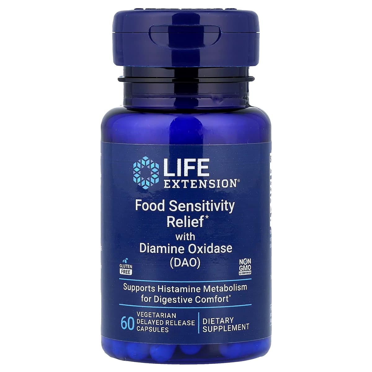 Life Extension - Fødevarefølsomhedsrelief med Diaminoxidase - 60 kapsler