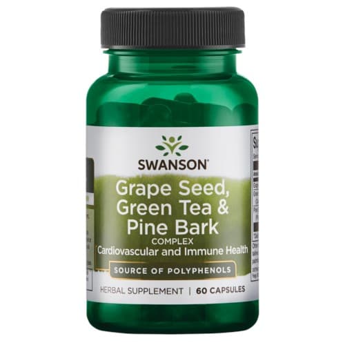 Swanson - Grape Seed, Green Tea & Pine Bark Complex - 60 Caps – Swanson förpackning