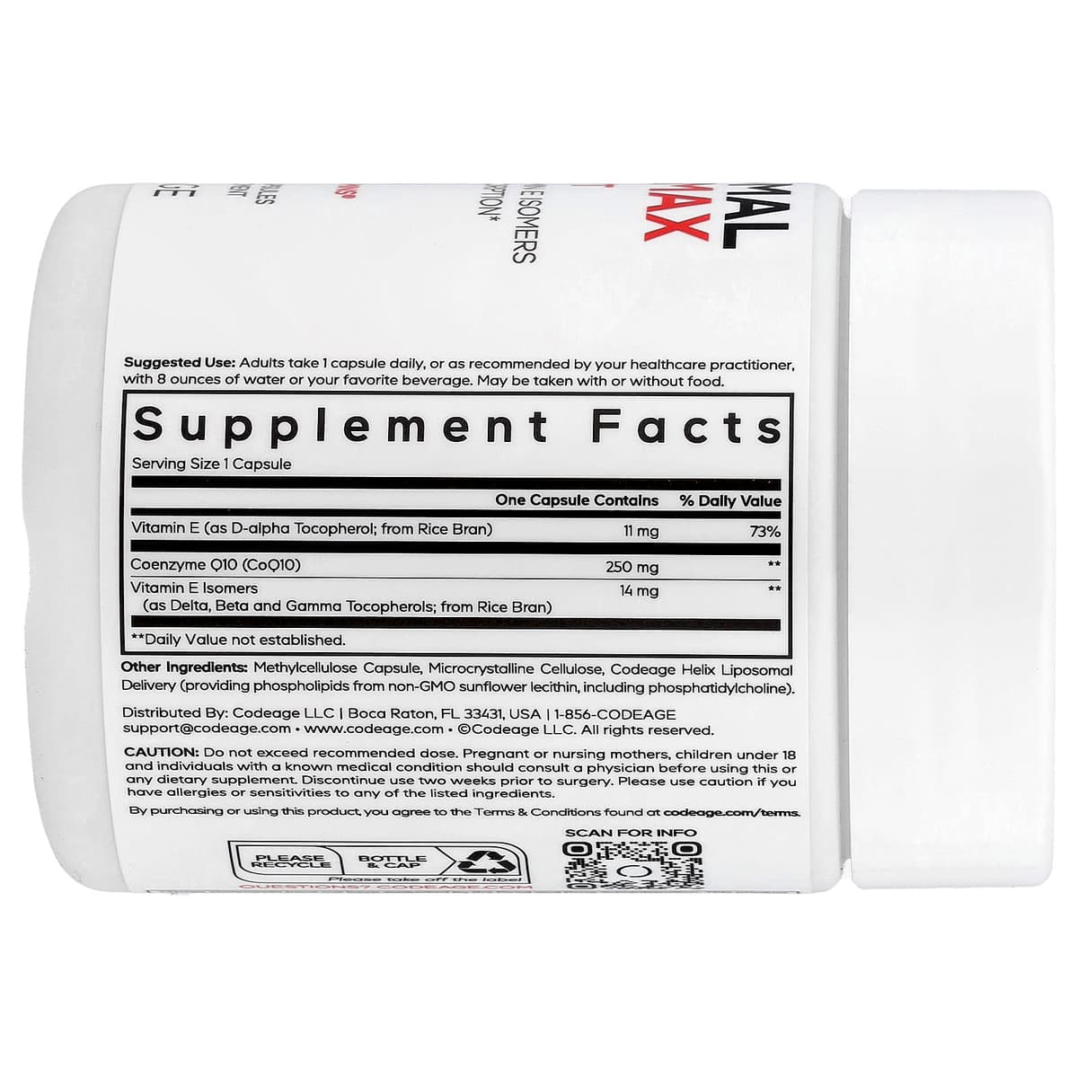Codeage Liposomal CoQ10 Max - 60 Vcaps - 60 Vegetable Caps