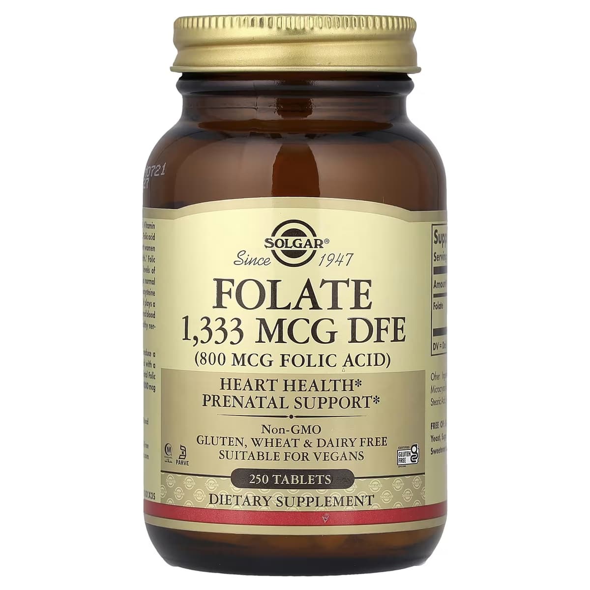 Solgar Folate 1333mcg Dfe 800mcg Folic Acid 250 Tabs