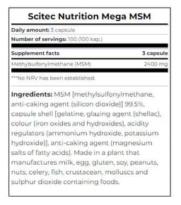 Scitec - Mega MSM - 100 Caps