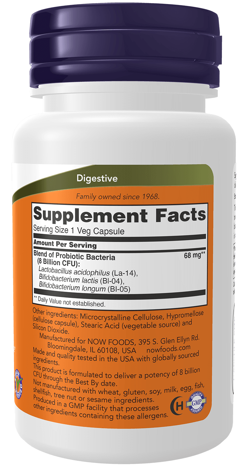 NOW Foods - 8 Billion Acidophilus & Bifidus - 60 Vcaps