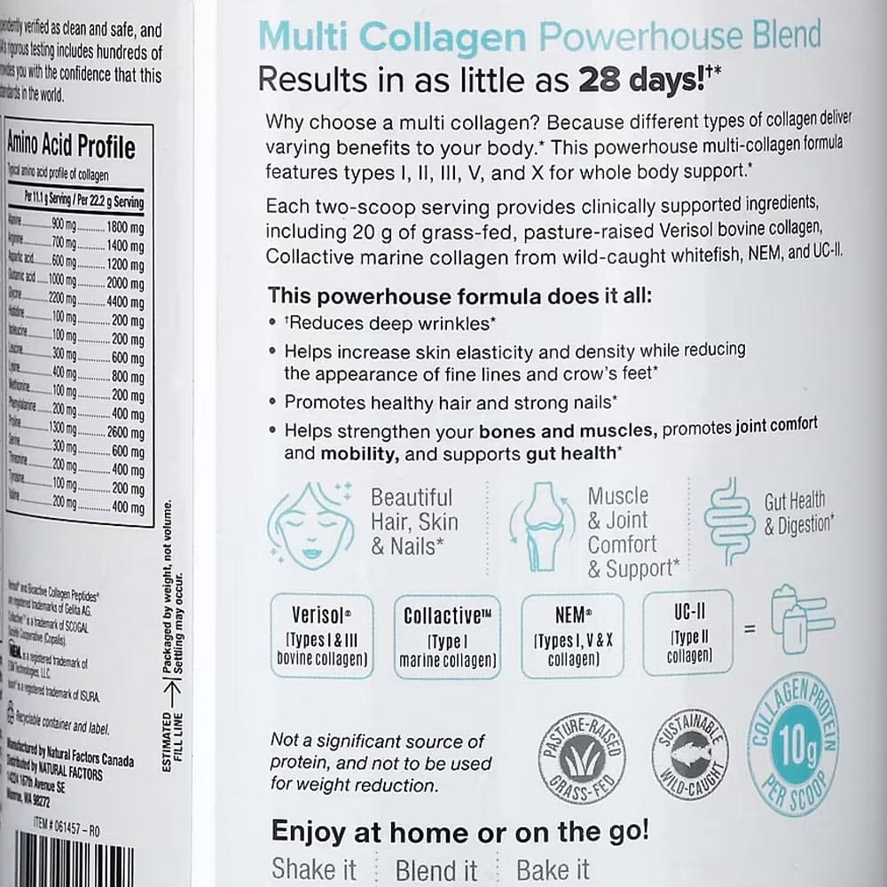 Natural Factors - Total Body Multi Collagen Protein - 267g