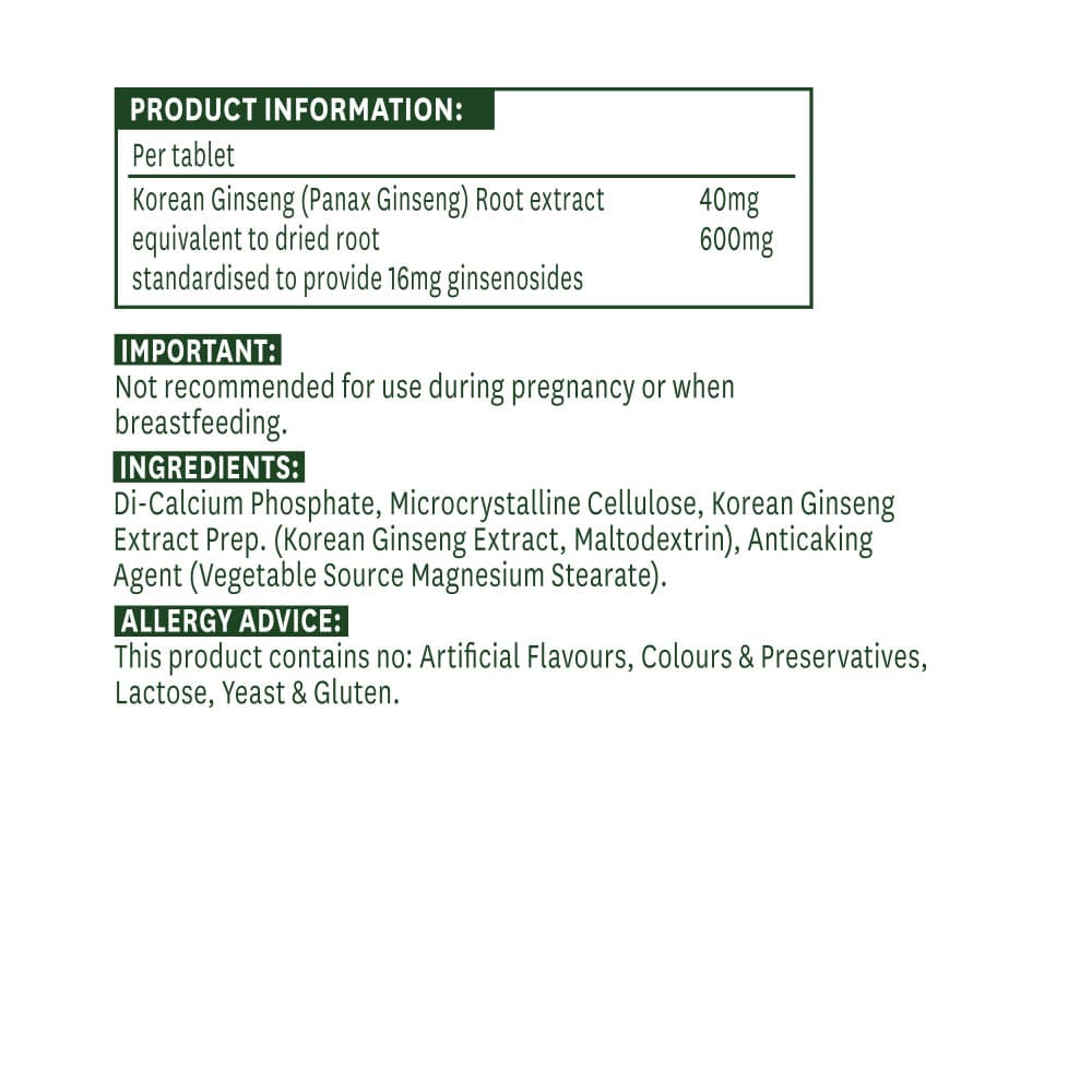 Nature's Aid - Korean Ginseng - 90 Tabs