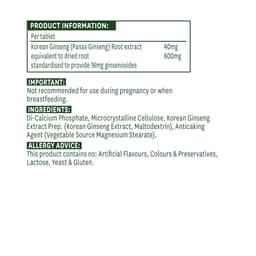 Natures Aid - Korean Ginseng - 90 Tabs
