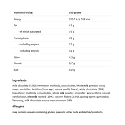 Allnutrition - Almonds, Milk & White Chocolate With Coconut Flakes - 90g