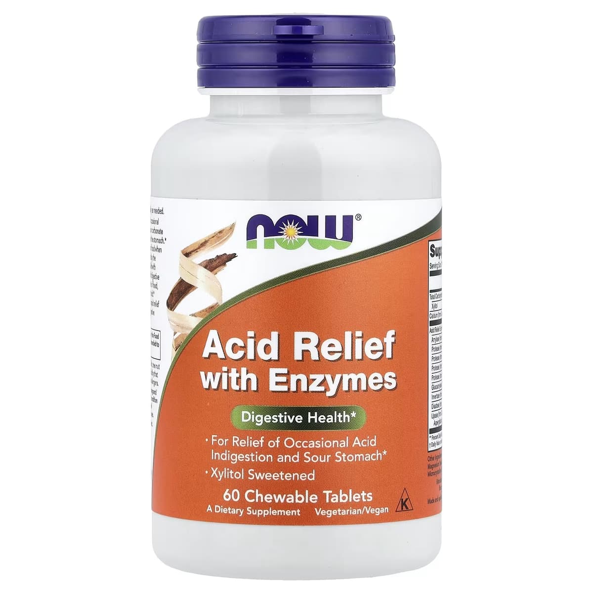 NOW Foods - Acid Relief With Enzymes - 60 Gummies (KORT DATUM 2026-11-30)