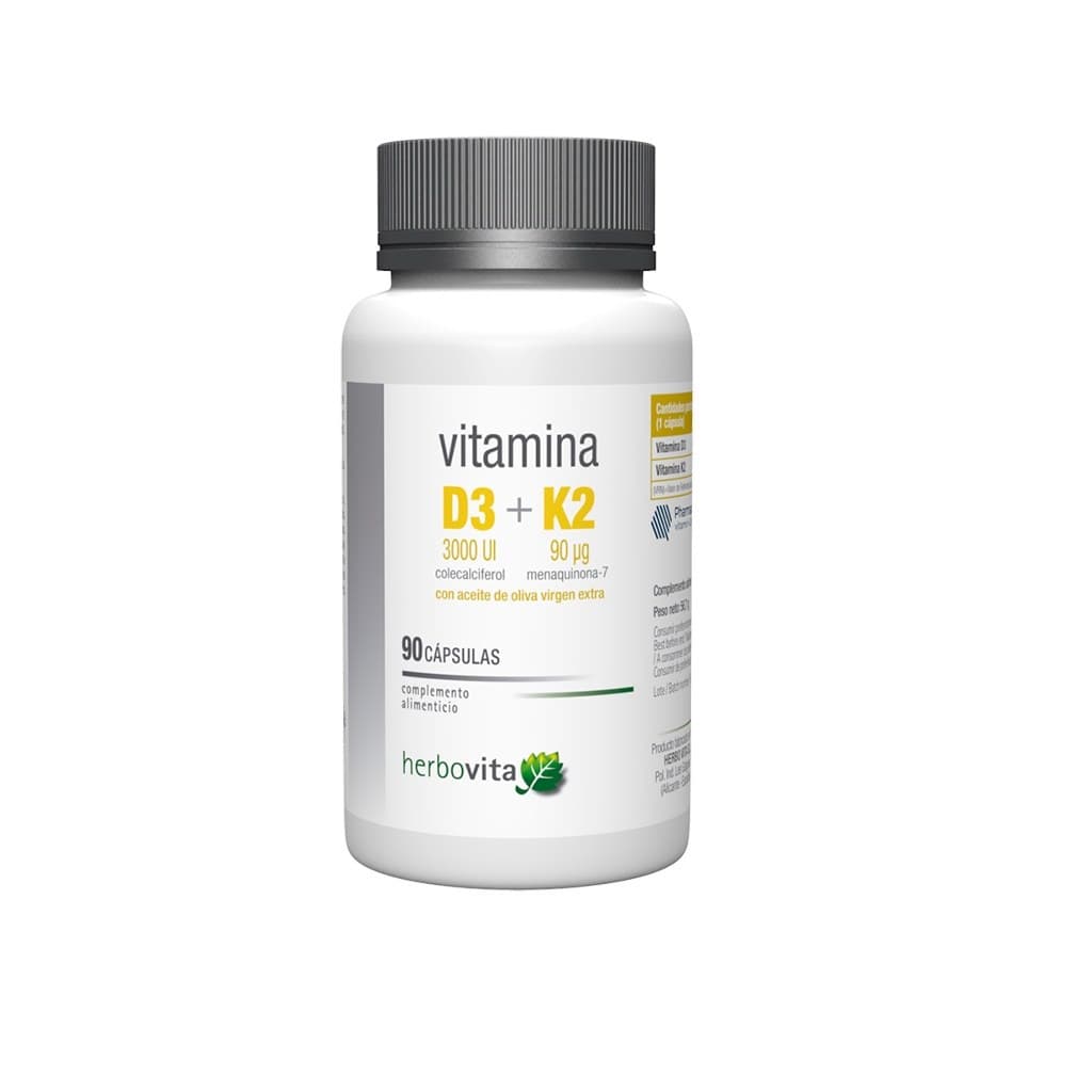 Herbovita - Vitamin D3 + K2 - 60 Caps – Herbovita förpackning