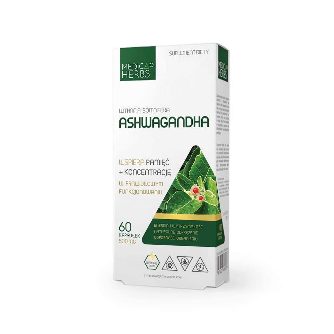 Medica Herbs - Ashwagandha - 60 Caps – Medica Herbs förpackning