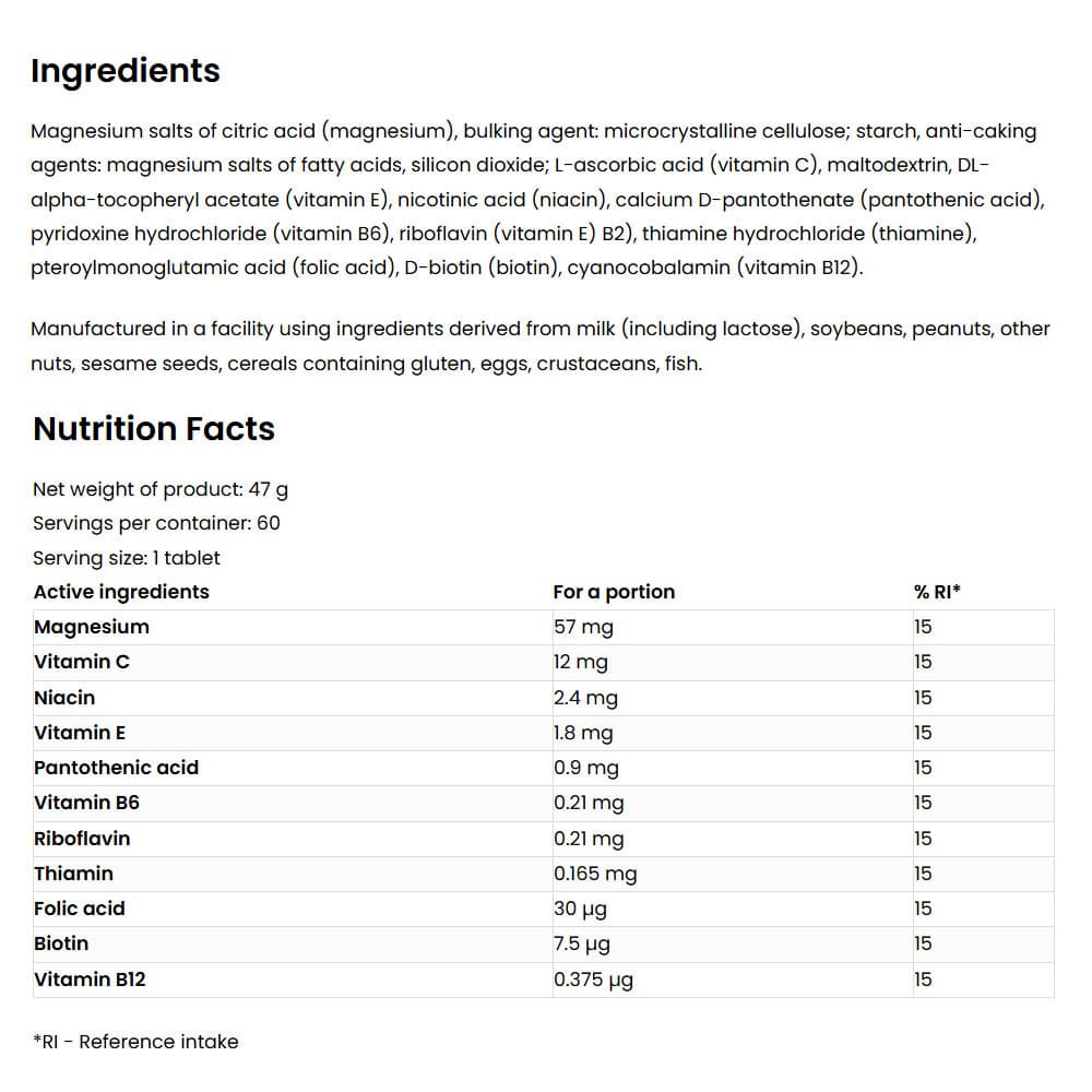 OstroVit - Magnesium Max + Vitamin - 60 Tabs