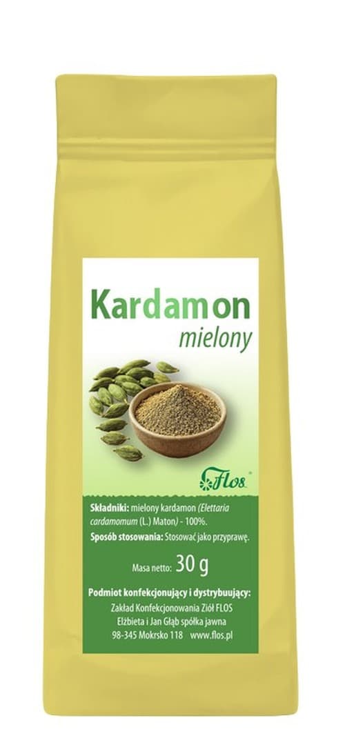Flos - Ground Cardamom - 30g – Flos förpackning