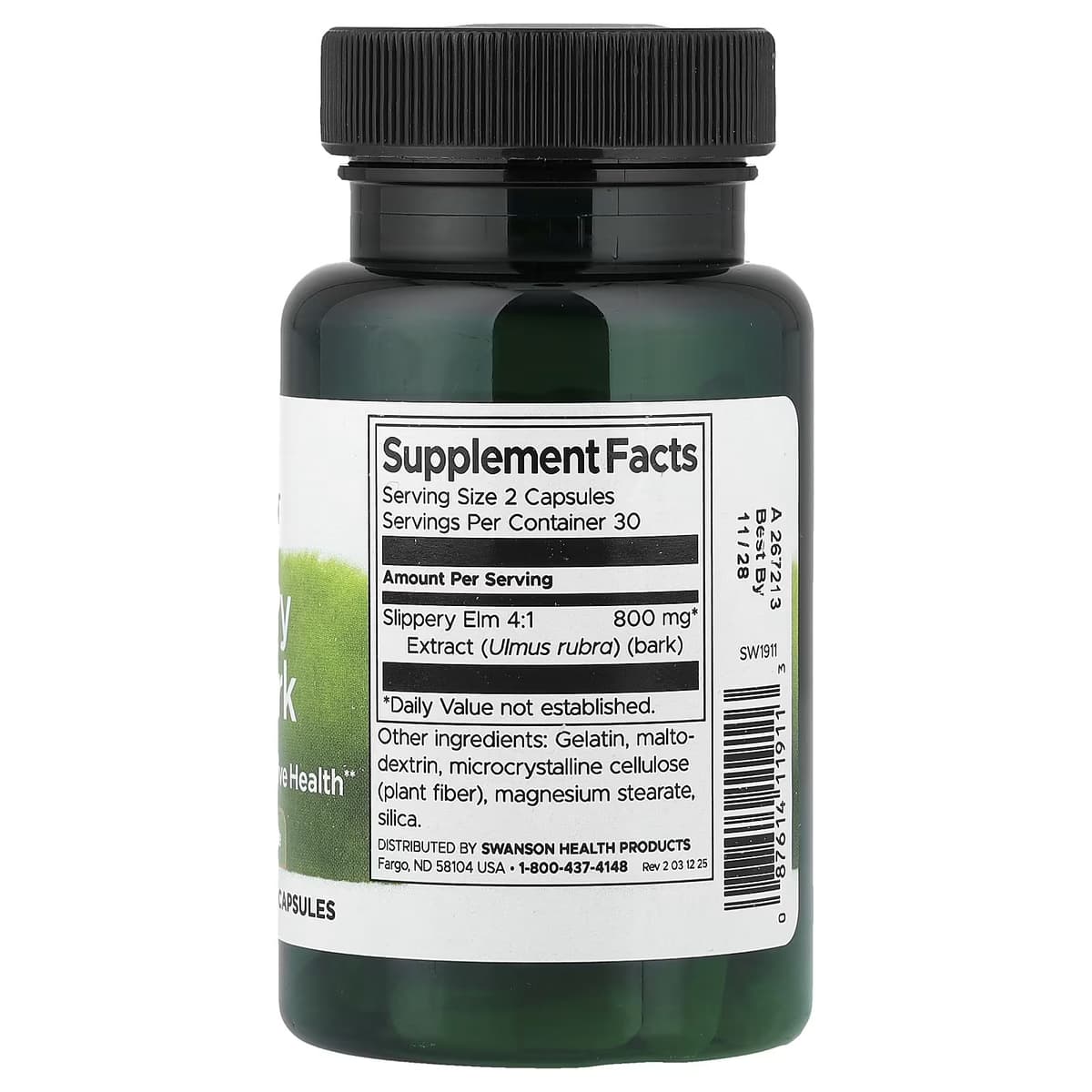 Swanson - Slippery Elm Bark - 60 Caps