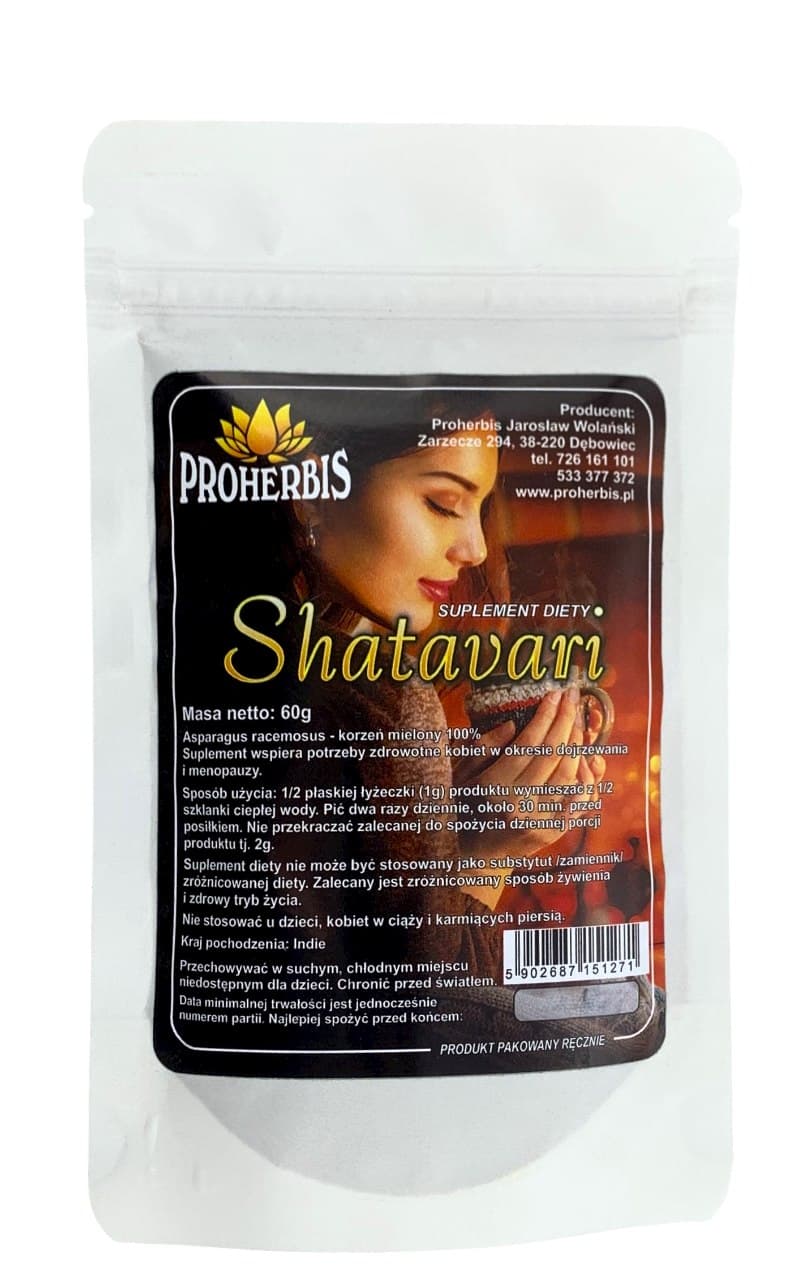 Proherbis - Shatavari - 60g – Proherbis förpackning