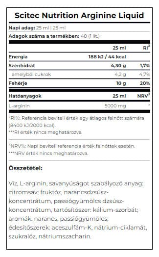 Scitec Nutrition - Arginiini Neste - 40 Annosta - 1000ml
