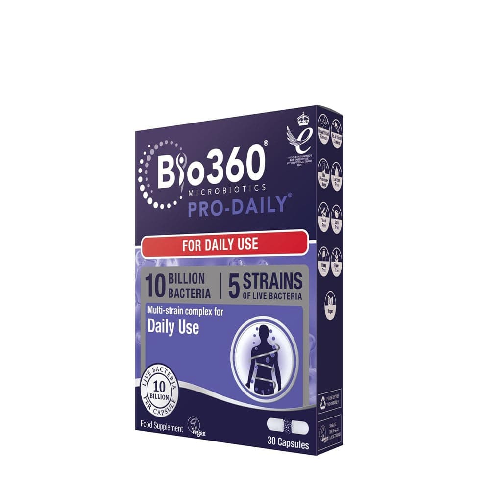Bio360 - Natures Aid - Pro-Daily - 10 Billion Bacteria - 30 Caps – Bio360 förpackning