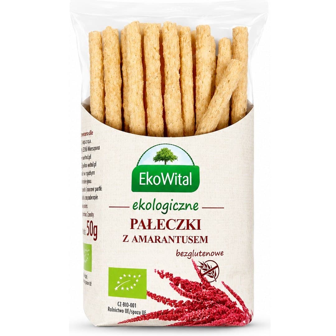 EkoWital - Amaranth Sticks Gluten-Free - 50g – EkoWital förpackning