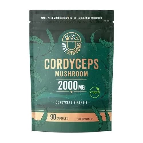 Wiseshrooms - Cordyceps Mushroom - 90 Caps – Wiseshrooms förpackning