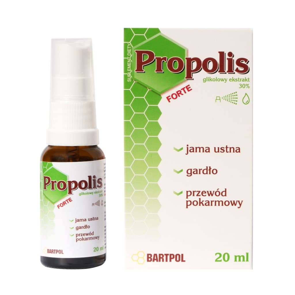 Bartpol - Propolis Forte glykoliskt extrakt 30 % - 20 ml – Bartpol förpackning