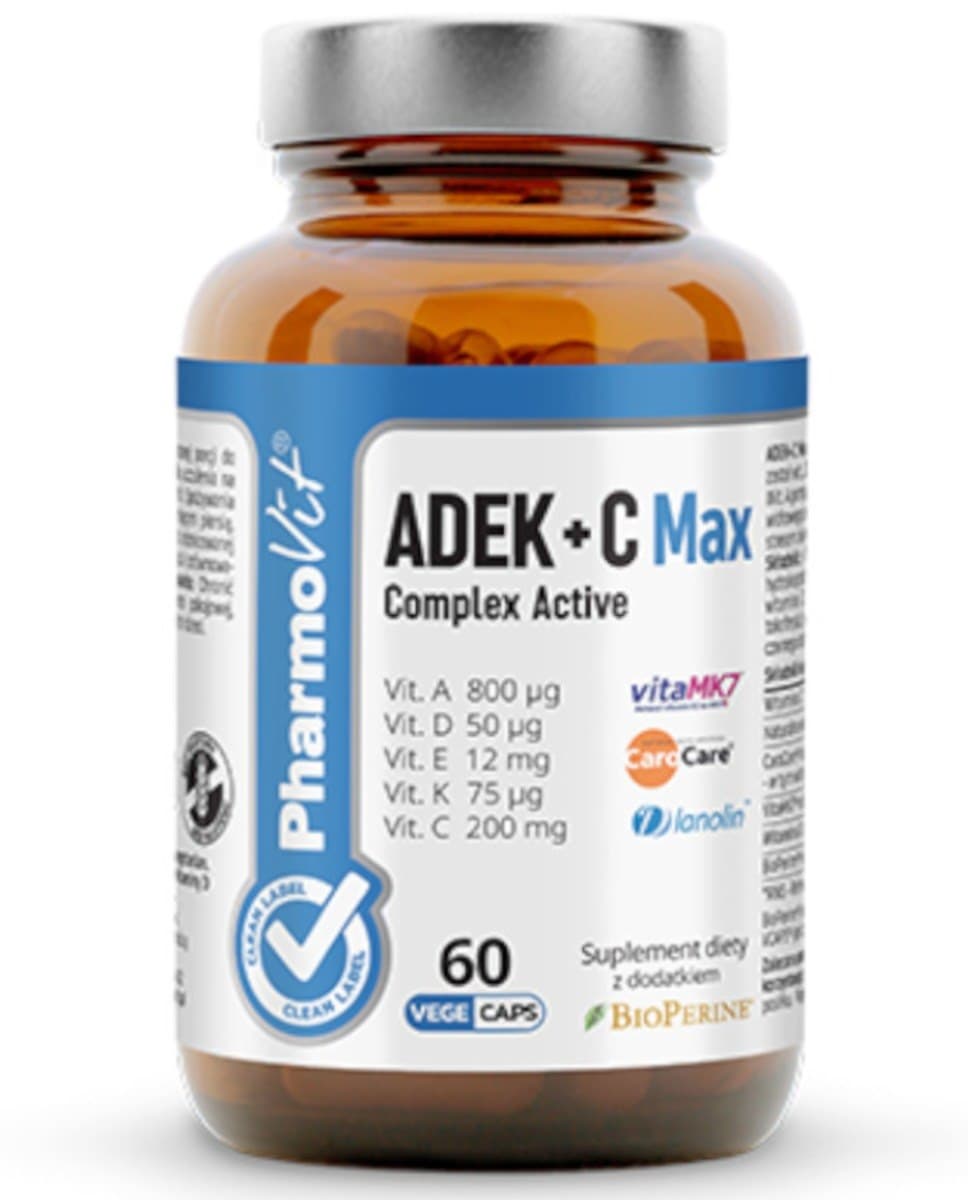 Pharmovit - ADEK+C Max Complex Active - 60 Caps – Pharmovit förpackning