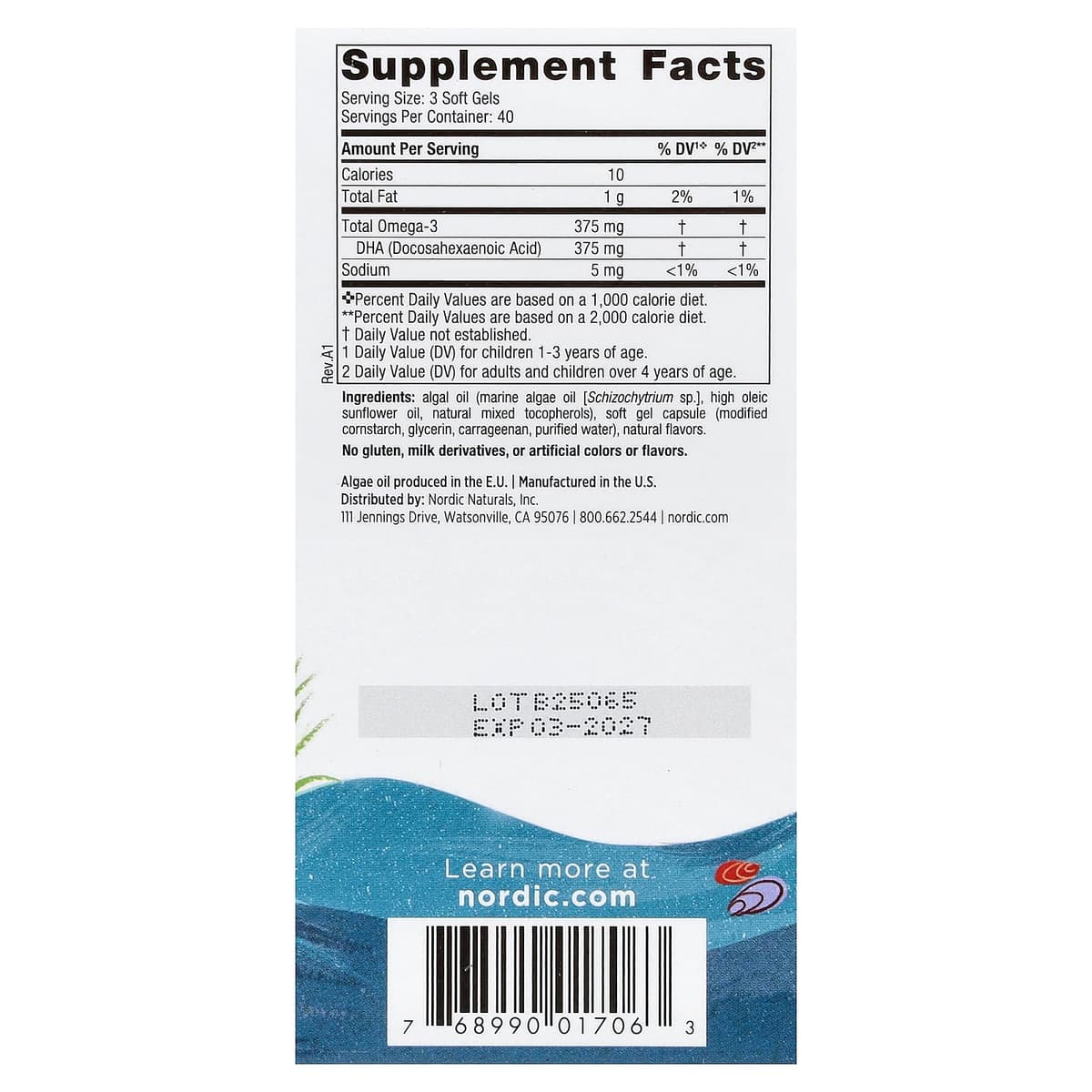 Nordic Naturals - Children'S DHA Vegetarian 375mg Berry Lemonade - 120 Gummies