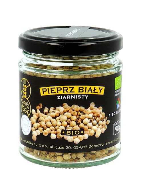 Pięć Przemian - White Peppercorn Organic - 90g – Pięć Przemian förpackning