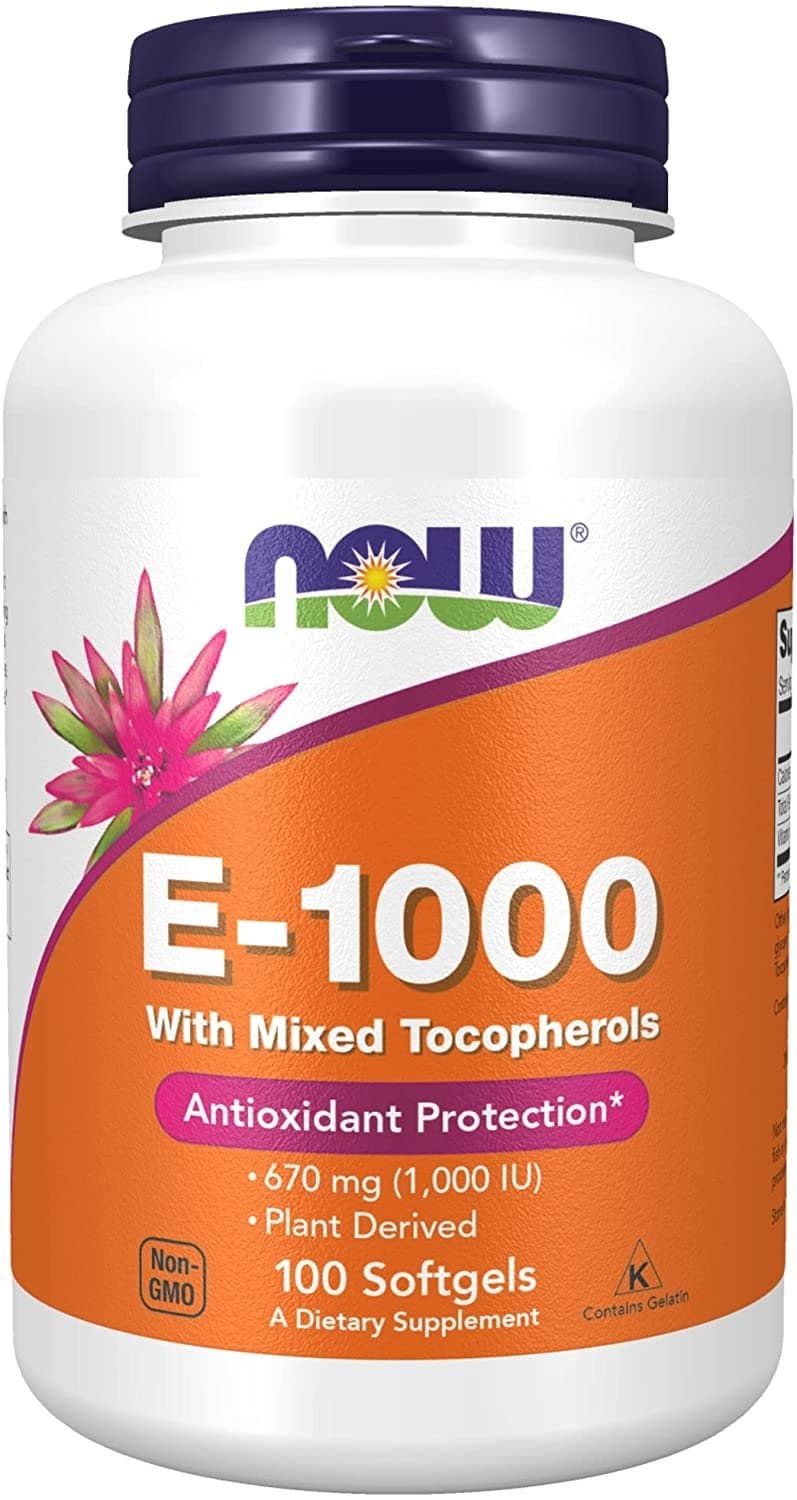 Now Foods - E-1000 With Mixed Tocopherols - 100 Sgels – NOW Foods förpackning