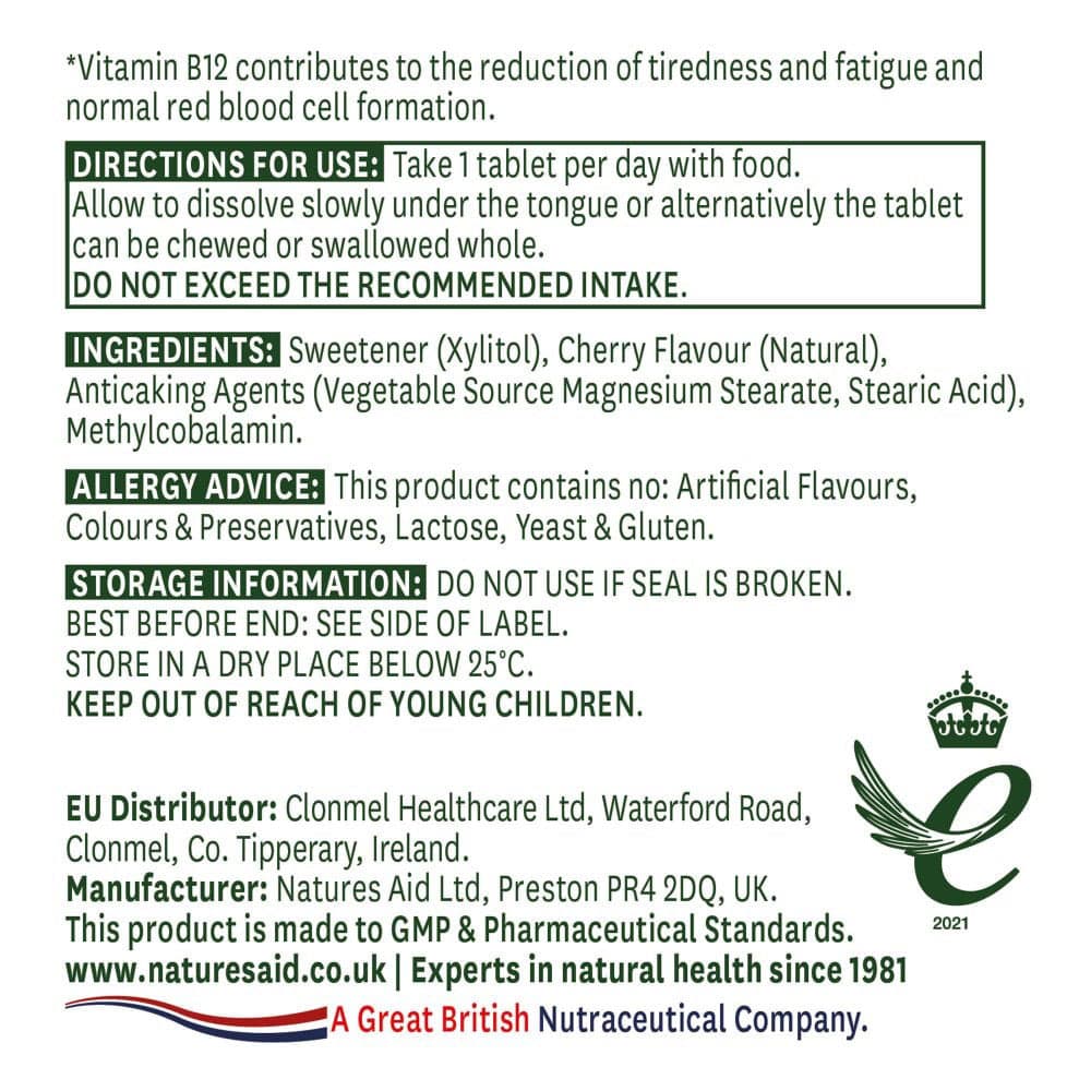 Nature's Aid - Vitamin B12 - 90 Tabs